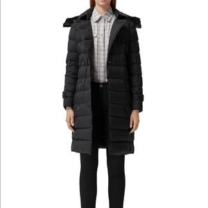 Burberry Ashwick Long Logo Puffer Coat NWT
